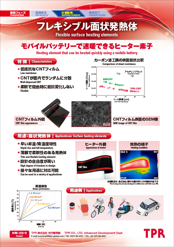 フレキシブル⾯状発熱体