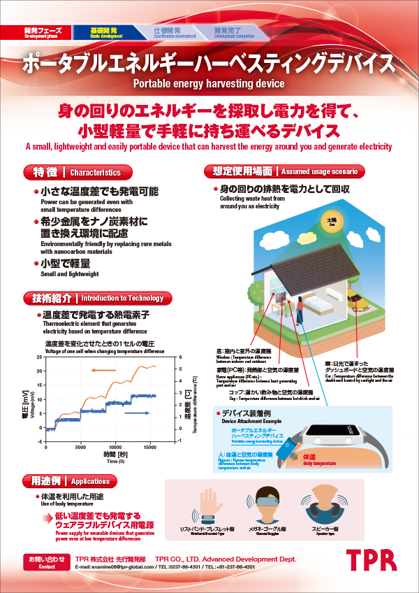 ポータブルエネルギーハーベスティングデバイス