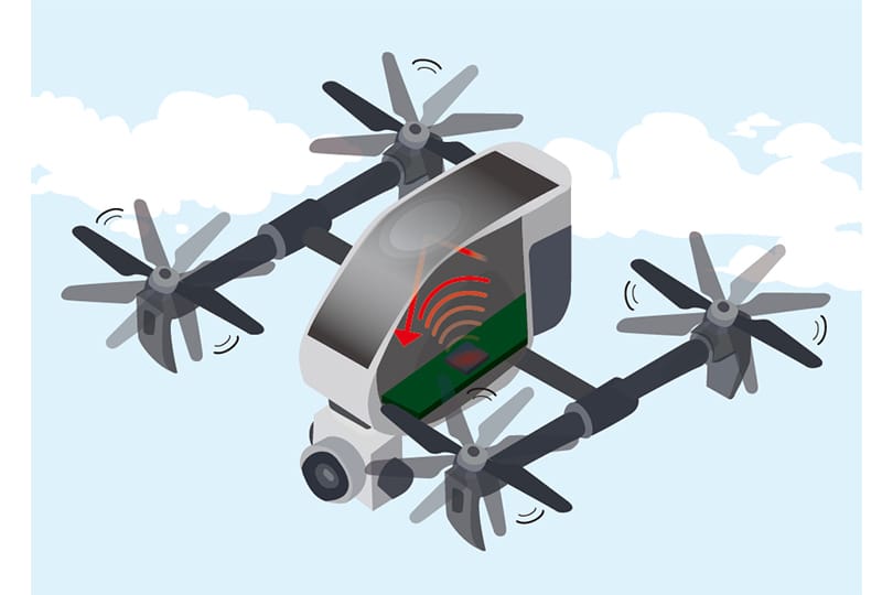 胴体に貼り付け、不要な電波を吸収（航空用途）