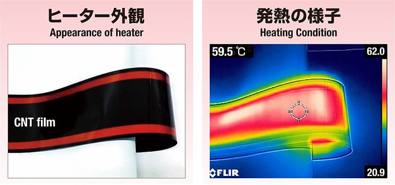 ヒーター外観,発熱の様子