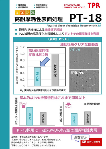 高耐摩耗性表面処理 PT-18のPDF