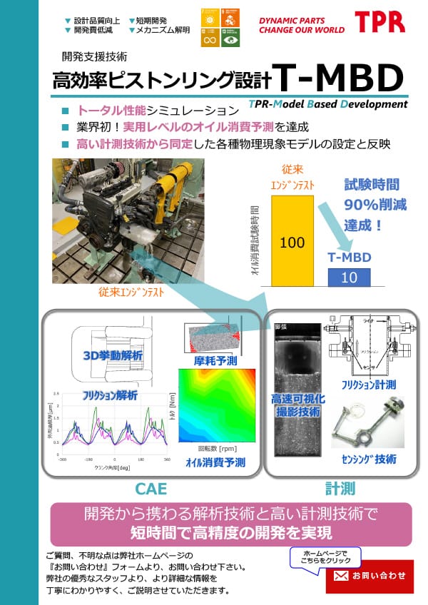 高効率ピストンリング設計T-MBD