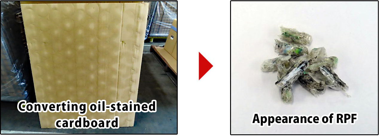 Waste Reduction through RPF*¹ Conversion of Oil-Stained Cardboard